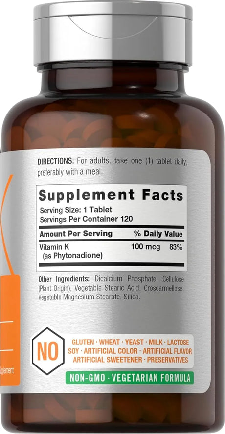 HORBAACH - Horbaach Vitamin K 100mcg 120 Tabletas - The Red Vitamin MX - Suplementos Alimenticios - {{ shop.shopifyCountryName }}