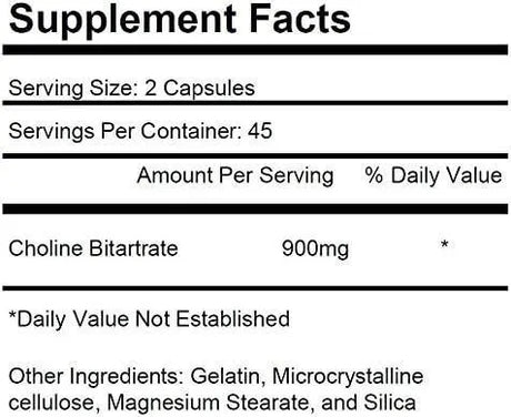 KRK SUPPLEMENTS - KRK SUPPLEMENTS Choline Bitartrate 900Mg. 90 Capsulas - The Red Vitamin MX - Suplementos Alimenticios - {{ shop.shopifyCountryName }}