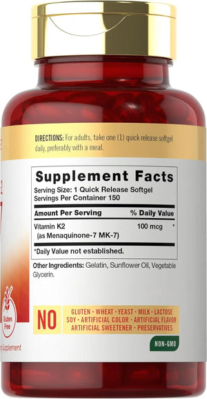 CARLYLE - Carlyle Vitamin K2 MK7 100mcg 150 Capsulas Blandas - The Red Vitamin MX - Suplementos Alimenticios - {{ shop.shopifyCountryName }}
