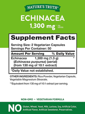 NATURE'S TRUTH - Nature's Truth Echinacea Extract 1300Mg. 100 Capsulas - The Red Vitamin MX - Suplementos Alimenticios - {{ shop.shopifyCountryName }}