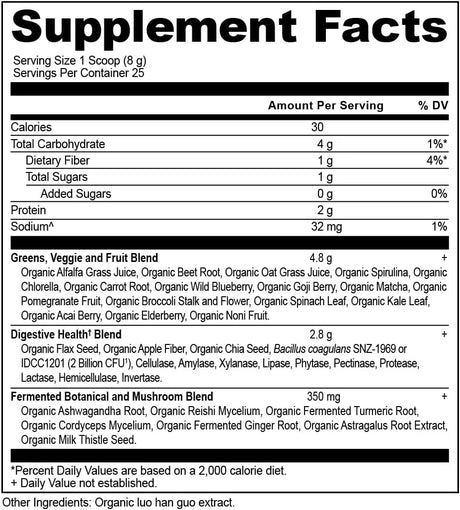 ANCIENT NUTRITION - Ancient Nutrition Super Greens Powder 25 Servicios 200Gr. - The Red Vitamin MX - Suplementos Alimenticios - {{ shop.shopifyCountryName }}