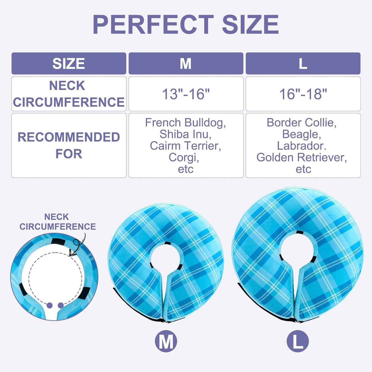 BEAUTYZOO Inflatable Donut Collar BLUE LARGE