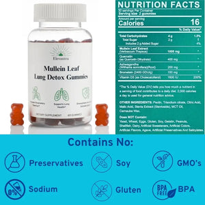 ELAVANTRA - Elavantra Mullein Leaf Lung Detox Gummies 60 Gomitas - The Red Vitamin MX - Suplementos Alimenticios - {{ shop.shopifyCountryName }}