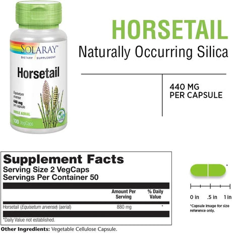 SOLARAY - Solaray Horsetail 880Mg. 100 Capsulas - The Red Vitamin MX - Suplementos Alimenticios - {{ shop.shopifyCountryName }}