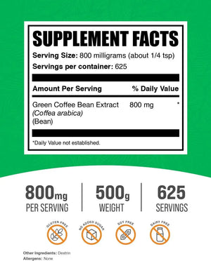 BULK SUPPLEMENTS - Bulk Supplements Green Coffee Bean Extract Powder 500Gr. - The Red Vitamin MX - Suplementos Alimenticios - {{ shop.shopifyCountryName }}