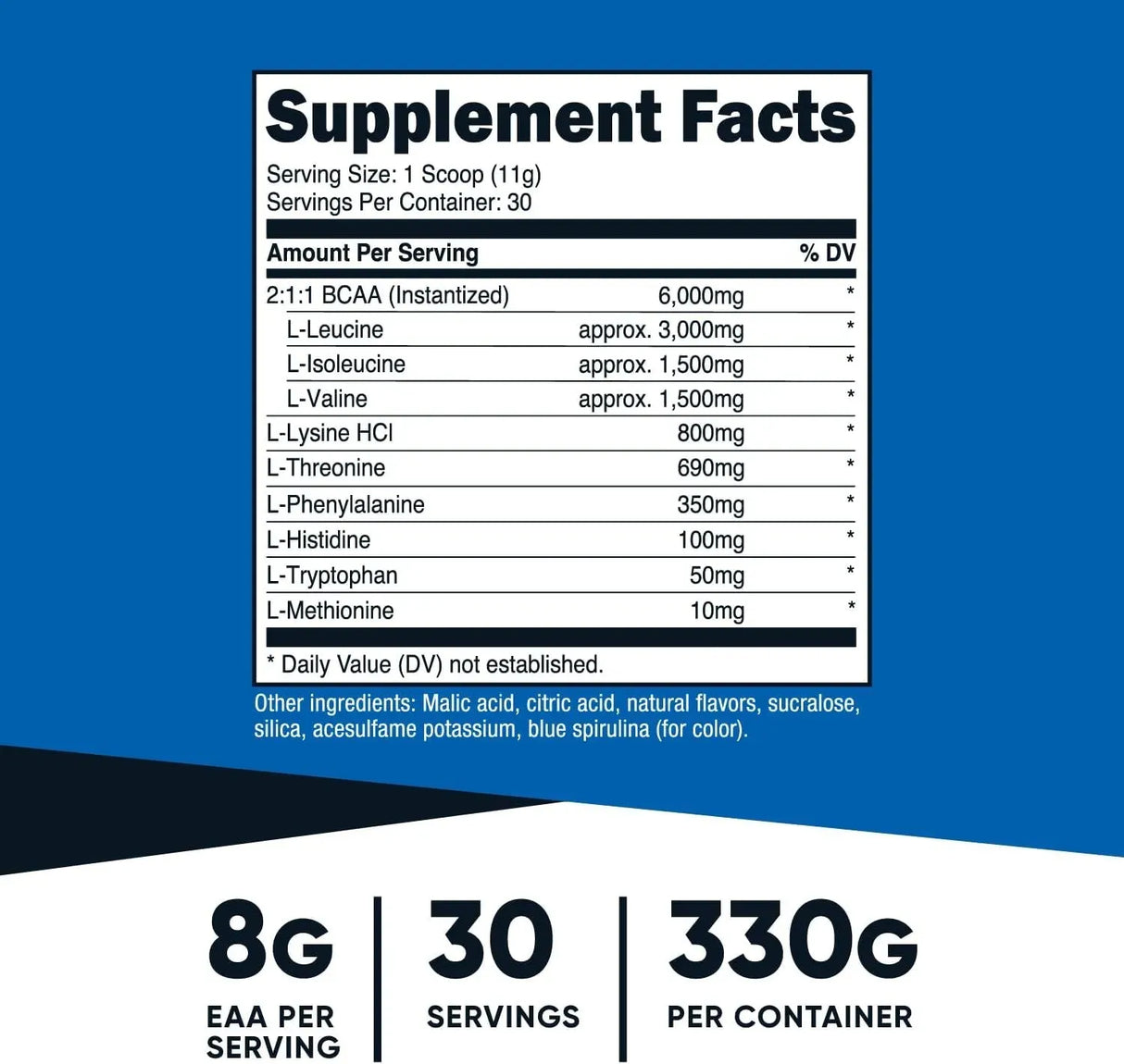 NUTRICOST - Nutricost EAA Powder 30 Servicios Blue Raspberry 330Gr. - The Red Vitamin MX - Suplementos Alimenticios - {{ shop.shopifyCountryName }}