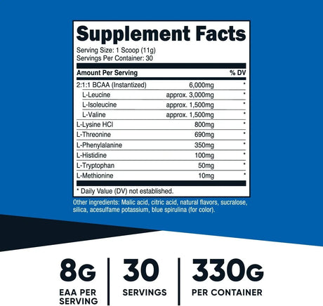 NUTRICOST - Nutricost EAA Powder 30 Servicios Blue Raspberry 330Gr. - The Red Vitamin MX - Suplementos Alimenticios - {{ shop.shopifyCountryName }}