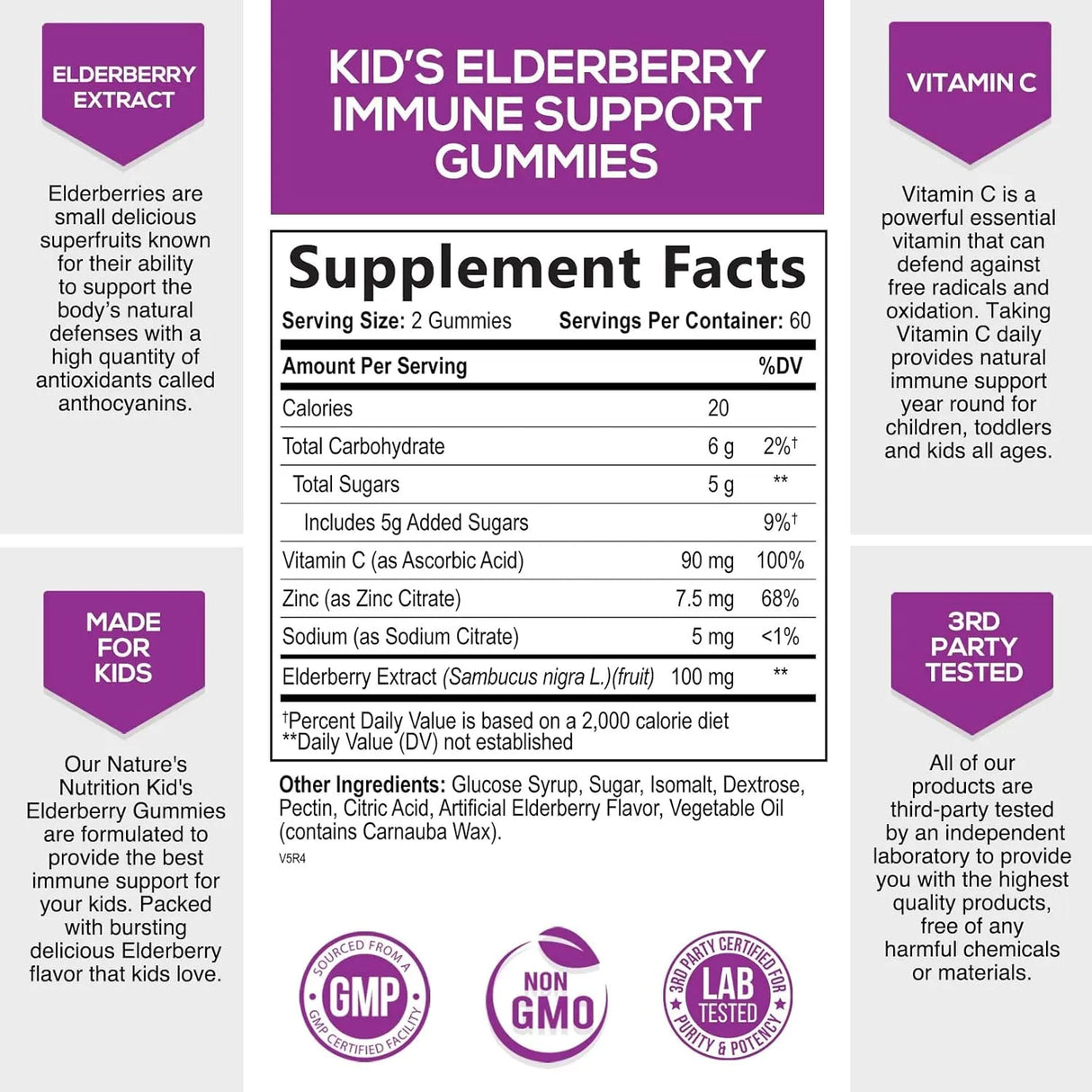 NATURE'S NUTRITION - Nature's Nutrition Sambucus Elderberry Immune Gummies for Kids 120 Gomitas - The Red Vitamin MX - Suplementos Alimenticios - {{ shop.shopifyCountryName }}