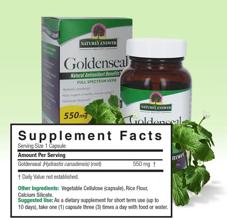 NATURE´S ANSWER - Nature's Answer Goldenseal Root 550Mg. 50 Capsulas - The Red Vitamin MX - Suplementos Alimenticios - {{ shop.shopifyCountryName }}