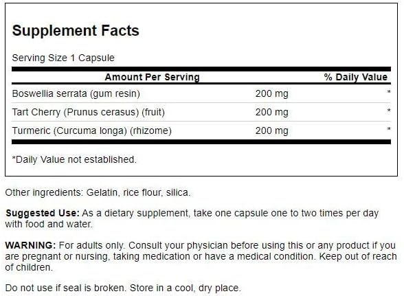 Swanson Full Spectrum Turmeric Boswellia & Tart Cherry 60 Capsulas