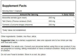 Swanson Full Spectrum Turmeric Boswellia & Tart Cherry 60 Capsulas