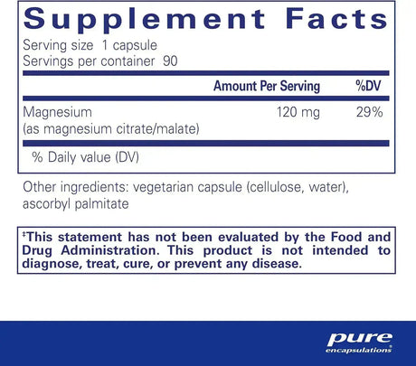 PURE ENCAPSULATIONS - Pure Encapsulations Magnesium Citrate Malate 90 Capsulas - The Red Vitamin MX - Suplementos Alimenticios - {{ shop.shopifyCountryName }}