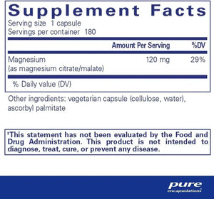 PURE ENCAPSULATIONS - Pure Encapsulations Magnesium Citrate Malate 180 Capsulas - The Red Vitamin MX - Suplementos Alimenticios - {{ shop.shopifyCountryName }}
