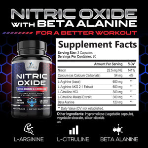 NATURE'S NUTRITION - Nature's Nutrition Extra Strength Nitric Oxide 240 Capsulas - The Red Vitamin MX - Suplementos Alimenticios - {{ shop.shopifyCountryName }}