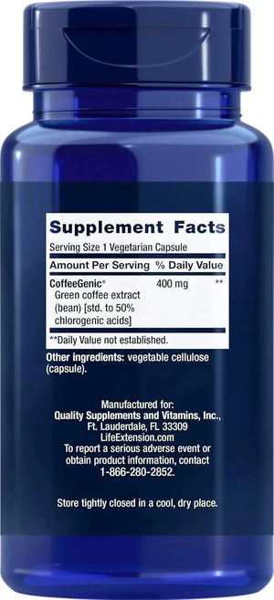 LIFE EXTENSION - Life Extension CoffeeGenic Green Coffee Bean Extract 90 Capsulas - The Red Vitamin MX - Suplementos Alimenticios - {{ shop.shopifyCountryName }}