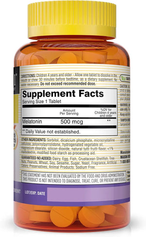 MASON NATURAL - MASON NATURAL Healthy Kids Melatonin 60 Tabletas 3 Pack - The Red Vitamin MX - Suplementos Alimenticios - {{ shop.shopifyCountryName }}