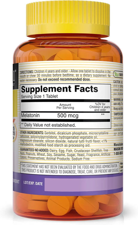MASON NATURAL - MASON NATURAL Healthy Kids Melatonin 60 Tabletas 3 Pack - The Red Vitamin MX - Suplementos Alimenticios - {{ shop.shopifyCountryName }}