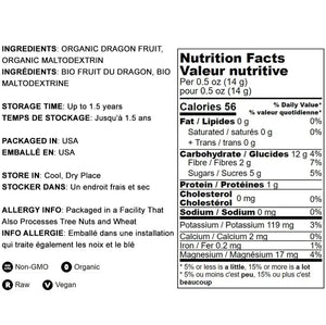 FOOD TO LIVE - Food to Live Organic Dragon Fruit Powder 1.5 Pounds - The Red Vitamin MX - Suplementos Alimenticios - {{ shop.shopifyCountryName }}