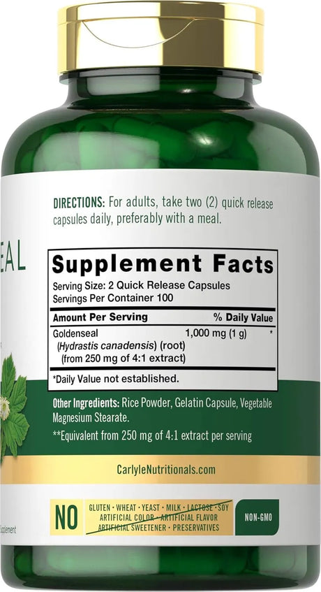 CARLYLE - Carlyle Goldenseal Root 1000Mg. 200 Capsulas - The Red Vitamin MX - Suplementos Alimenticios - {{ shop.shopifyCountryName }}