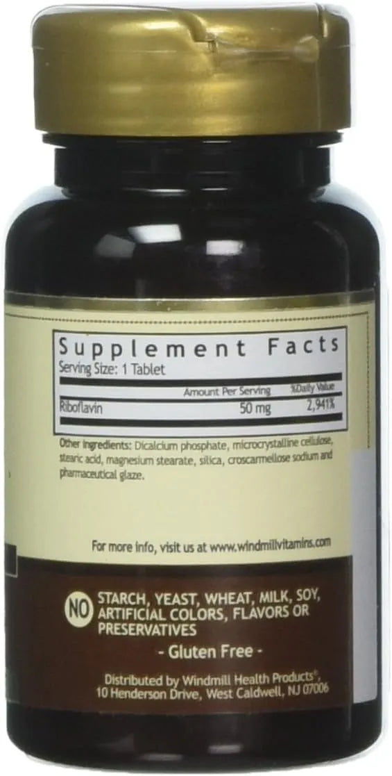 WINDMILL - Windmill VIT B-2 50Mg. 100 Tabletas - The Red Vitamin MX - Suplementos Alimenticios - {{ shop.shopifyCountryName }}