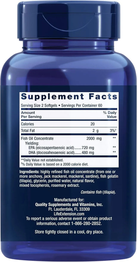 LIFE EXTENSION - Life Extension Mega EPA/DHA 120 Capsulas Blandas - The Red Vitamin MX - Suplementos Alimenticios - {{ shop.shopifyCountryName }}