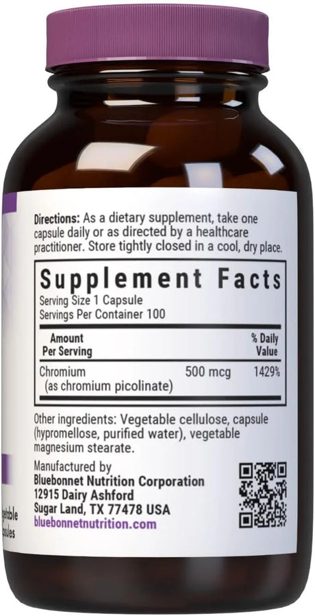 BLUEBONNET NUTRITION - BlueBonnet Nutrition Chromium Picolinate 500mcg 100 Capsulas - The Red Vitamin MX - Suplementos Alimenticios - {{ shop.shopifyCountryName }}