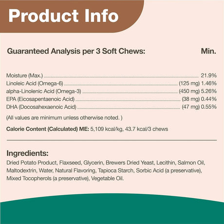NATURVET - NaturVet Omega-Gold Plus Salmon Oil 180 Masticables - The Red Vitamin MX - Aceite De Pescado Para Perros - {{ shop.shopifyCountryName }}
