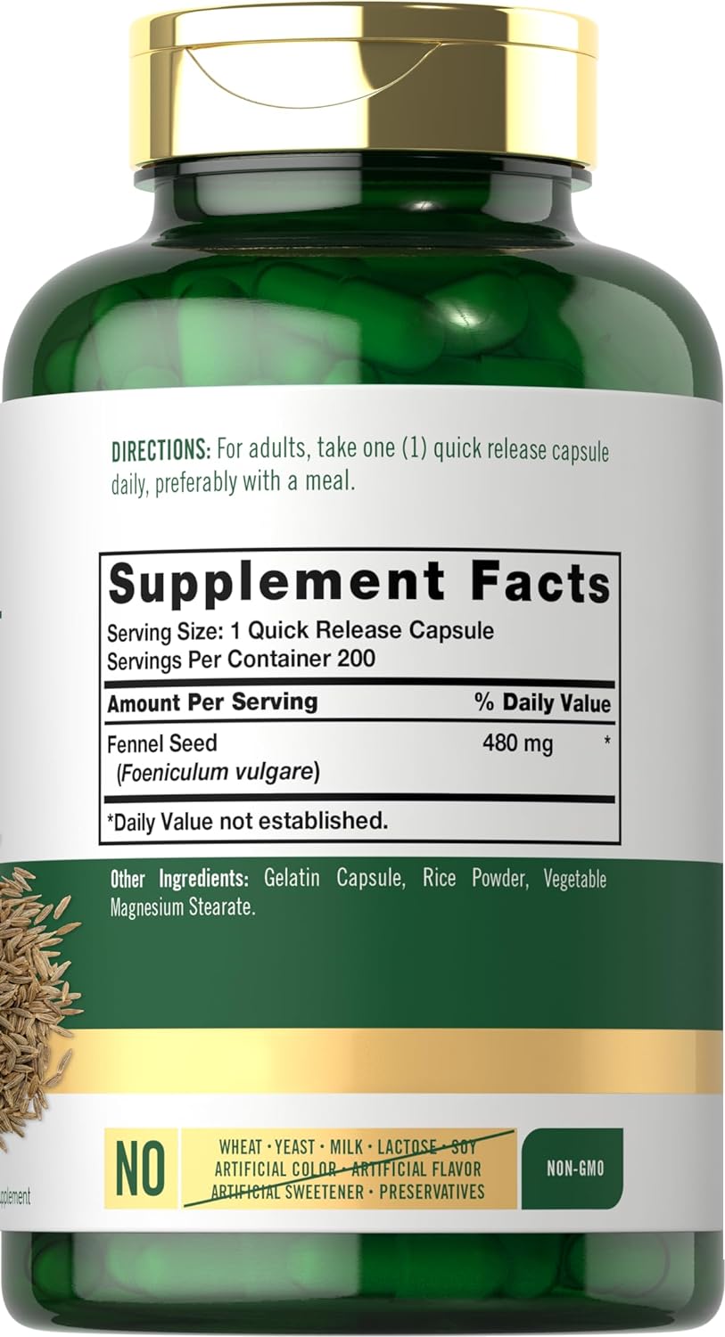 Carlyle Fennel Seed 480Mg. 200 Capsulas