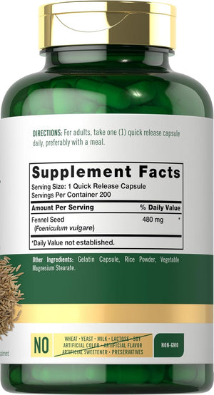 Carlyle Fennel Seed 480Mg. 200 Capsulas