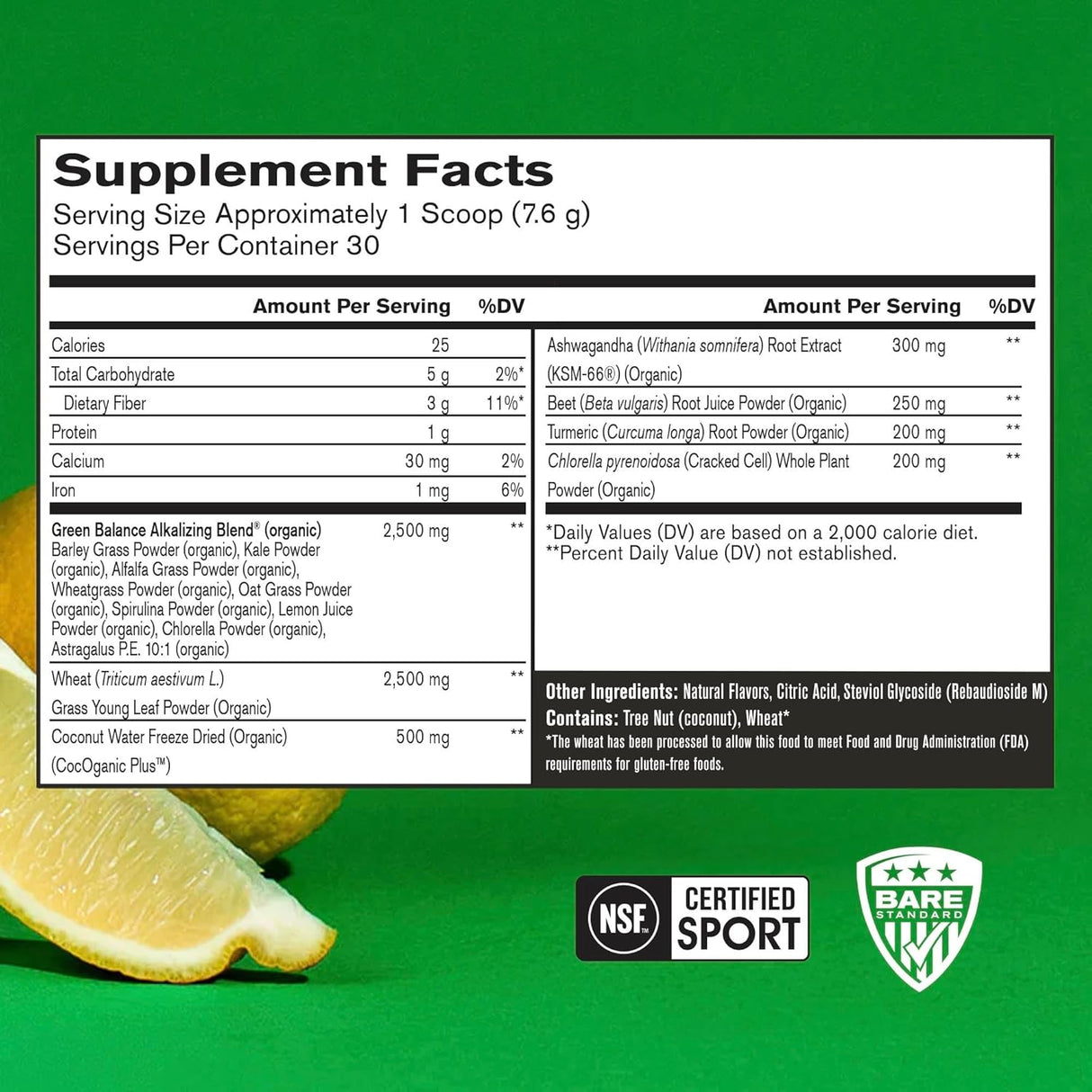 BPN Strong Greens Superfood Powder 30 Servicios Lemon 228Gr.