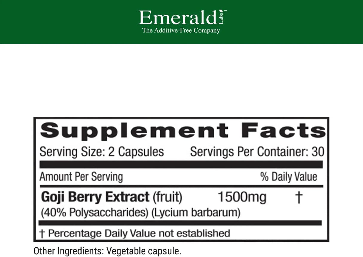 EMERALD LABS - EMERALD LABS Goji Berry 60 Capsulas - The Red Vitamin MX - Suplementos Alimenticios - {{ shop.shopifyCountryName }}