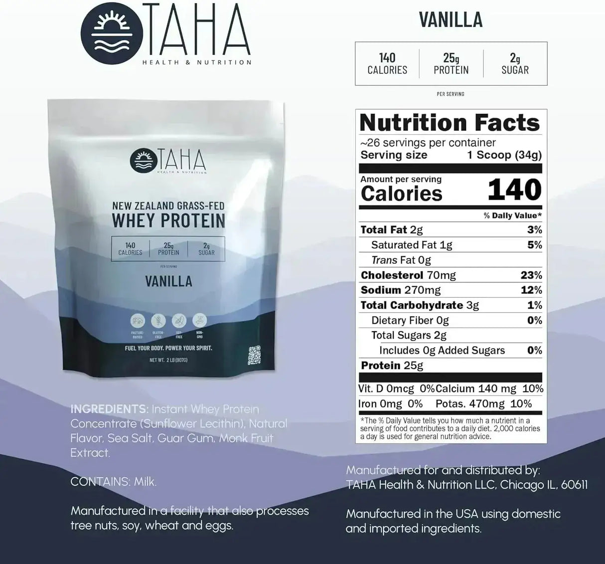 TAHA - Taha New Zealand Grass-Fed Whey Protein Concentrate Powder Vanilla 907Gr. - The Red Vitamin MX - Suplementos Alimenticios - {{ shop.shopifyCountryName }}