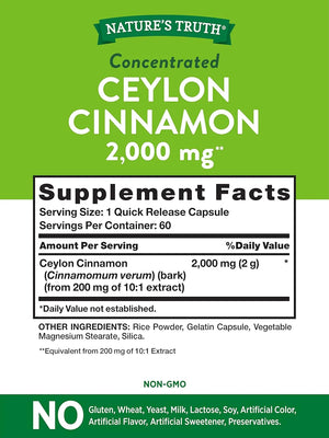 NATURE'S TRUTH - Nature's Truth Ceylon Cinnamon 2000Mg. 60 Capsulas - The Red Vitamin MX - Suplementos Alimenticios - {{ shop.shopifyCountryName }}