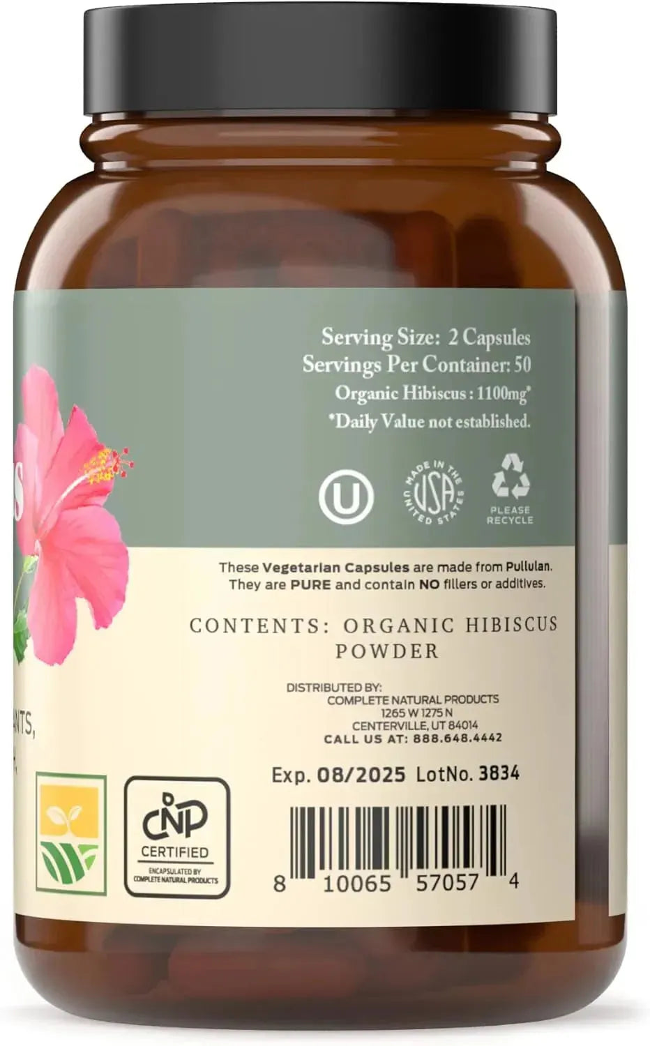 COMPLETE NATURAL PRODUCTS - Complete Natural Products Organic Hibiscus 550Mg. 100 Capsulas - The Red Vitamin MX - Suplementos Alimenticios - {{ shop.shopifyCountryName }}