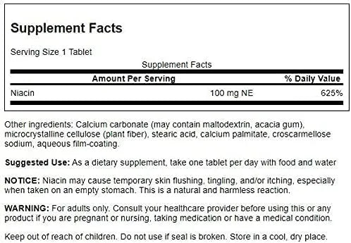 SWANSON - Swanson Niacin 100Mg. 250 Tabletas - The Red Vitamin MX - Suplementos Alimenticios - {{ shop.shopifyCountryName }}