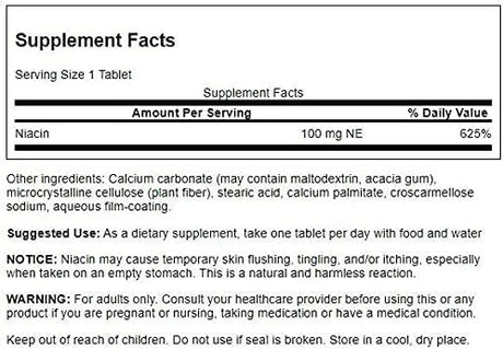 SWANSON - Swanson Niacin 100Mg. 250 Tabletas - The Red Vitamin MX - Suplementos Alimenticios - {{ shop.shopifyCountryName }}