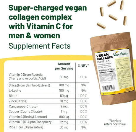 VEGAN VITALITY - Vegan Vitality Vegan Collagen 60 Capsulas - The Red Vitamin MX - Suplementos Alimenticios - {{ shop.shopifyCountryName }}