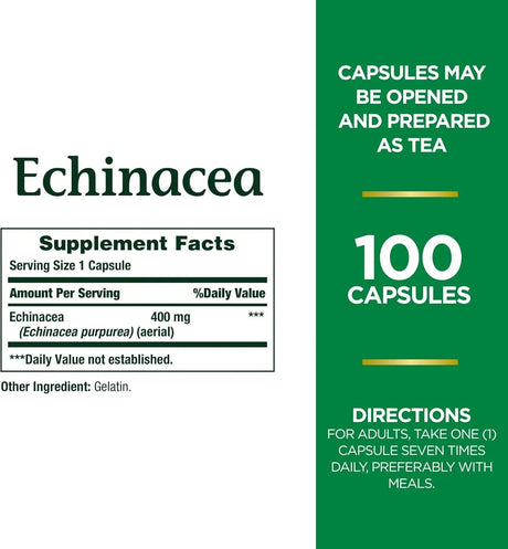 NATURE'S BOUNTY - Nature's Bounty Echinacea 400Mg. 100 Capsulas - The Red Vitamin MX - Suplementos Alimenticios - {{ shop.shopifyCountryName }}