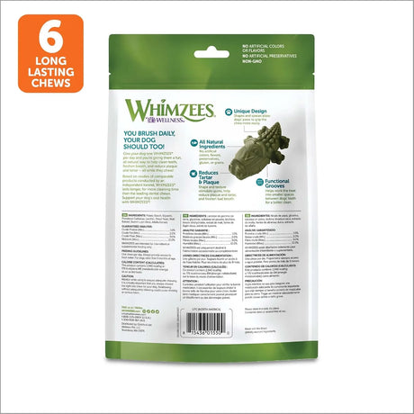 WELLNESS WHIMZEES - Whimzees Wellness Alligator Dog Dental Treats Large Size 6 Piezas - The Red Vitamin MX - Cuidado Dental Para Perros - {{ shop.shopifyCountryName }}