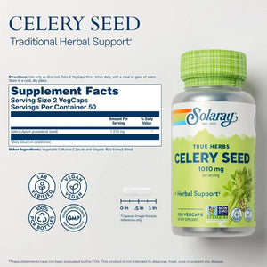 SOLARAY - Solaray Celery Seed 505Mg. 100 Capsulas - The Red Vitamin MX - Suplementos Alimenticios - {{ shop.shopifyCountryName }}