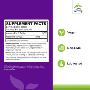 TERRY NATURALLY - Terry Naturally Melatonin EP120 10Mg. 60 Tabletas - The Red Vitamin MX - Suplementos Alimenticios - {{ shop.shopifyCountryName }}
