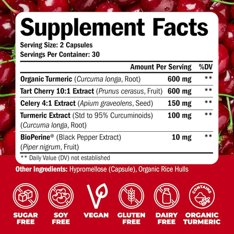 Vimerson Health Turmeric with 10:1 Tart Cherry Extract 60 Capsulas