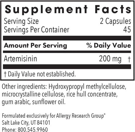 ALLERGY RESEARCH GROUP - Allergy Research Group Artemisinin 90 Capsulas - The Red Vitamin MX - Suplementos Alimenticios - {{ shop.shopifyCountryName }}