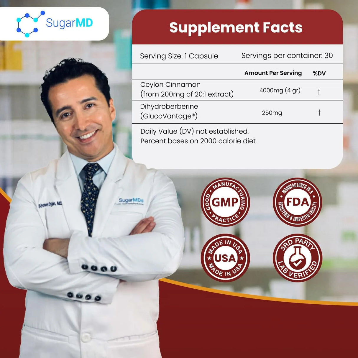 SUGARMD - SugarMD Super Berberine 30 Capsulas - The Red Vitamin MX - Suplementos Alimenticios - {{ shop.shopifyCountryName }}