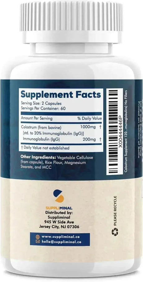 SUPPLIMINAL - Suppliminal Colostrum 120 Capsulas - The Red Vitamin MX - Suplementos Alimenticios - {{ shop.shopifyCountryName }}