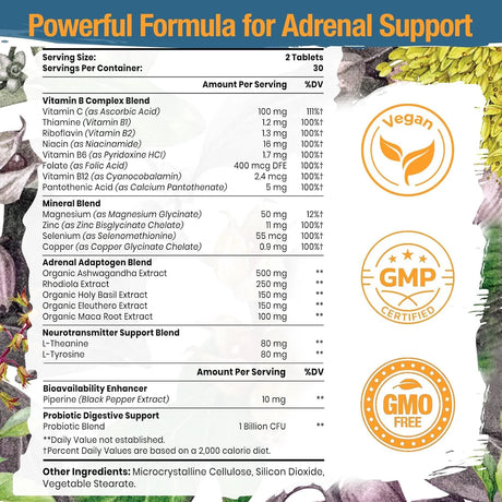 TERVAIES - Tervaies Adrenal Support 60 Tabletas - The Red Vitamin MX - Suplementos Alimenticios - {{ shop.shopifyCountryName }}