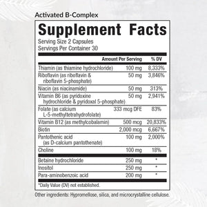 EQUILIFE - Equilife Activated B-Complex 60 Capsulas - The Red Vitamin MX - Suplementos Alimenticios - {{ shop.shopifyCountryName }}