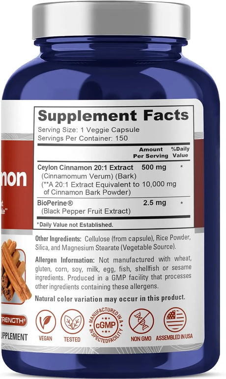 NUSAPURE - NusaPure Ceylon Cinnamon 10,000Mg. 150 Capsulas - The Red Vitamin MX - Suplementos Alimenticios - {{ shop.shopifyCountryName }}