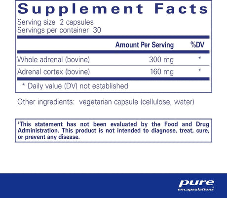 PURE ENCAPSULATIONS - Pure Encapsulations Adrenal 60 Capsulas - The Red Vitamin MX - Suplementos Alimenticios - {{ shop.shopifyCountryName }}