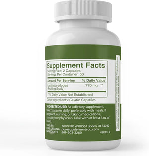PURE ORIGINAL INGREDIENTS - Pure Original Ingredients Shiitake Mushroom Extract 100 Capsulas - The Red Vitamin MX - Suplementos Alimenticios - {{ shop.shopifyCountryName }}